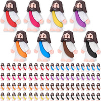 100 Pack Mini Jesus Figurines Bulk Little Jesus Figures Toys Religious Jesus Doll Christ Savior Tiny Jesus for Church Hide Thanksgiving Day Sunday School Craft Baptism Gift(Vibrant Colors)