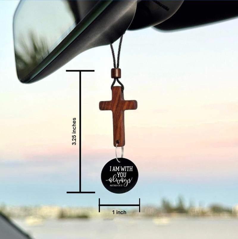 Bible Verse Car Rearview Hanging Cross Ornament, Car Rearview Mirror Cross Pendant, Christian Accessories