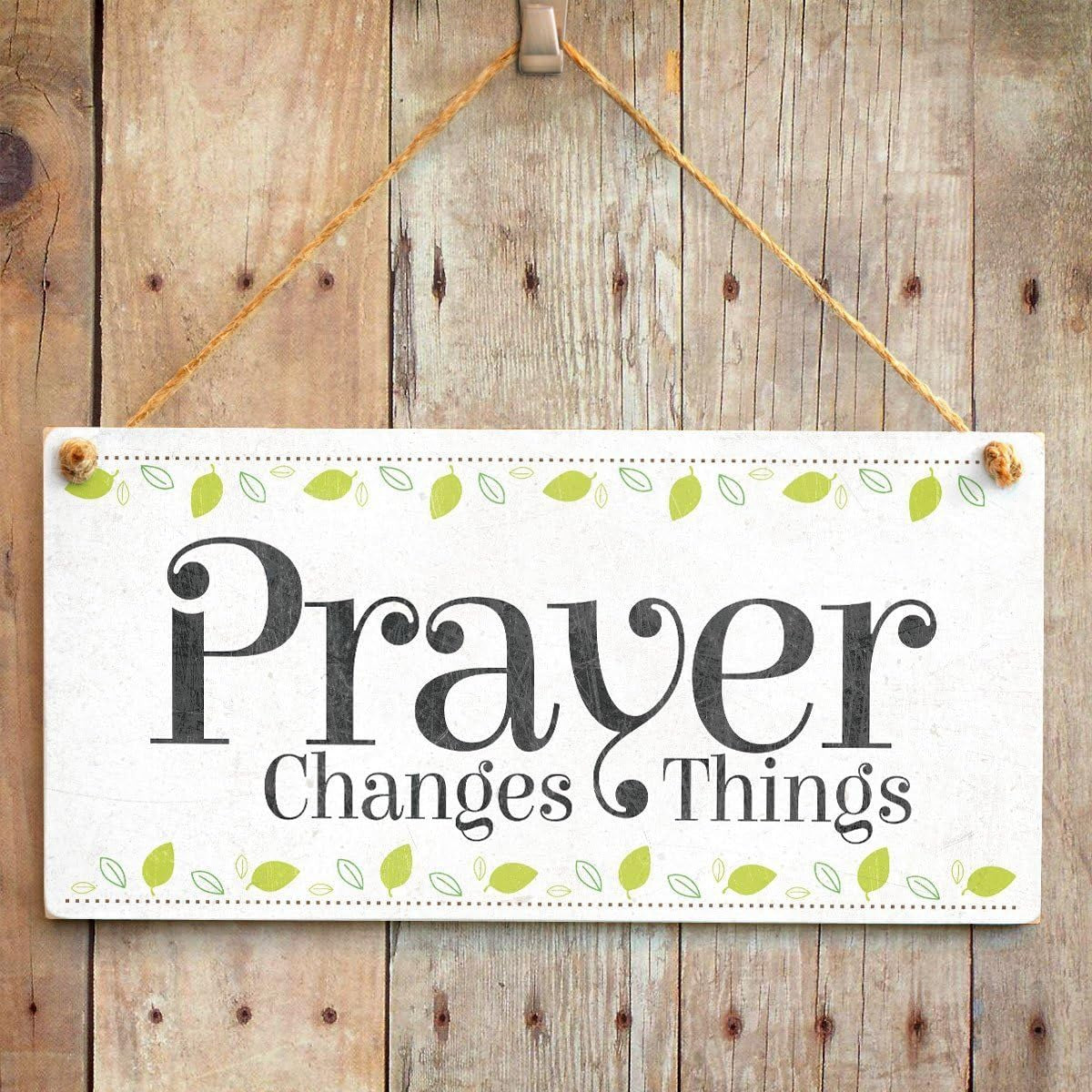 Prayer Changes Things - Beautiful Home Accessory Novelty Gift Sign Spiritual Religious Plaque 10"X5"