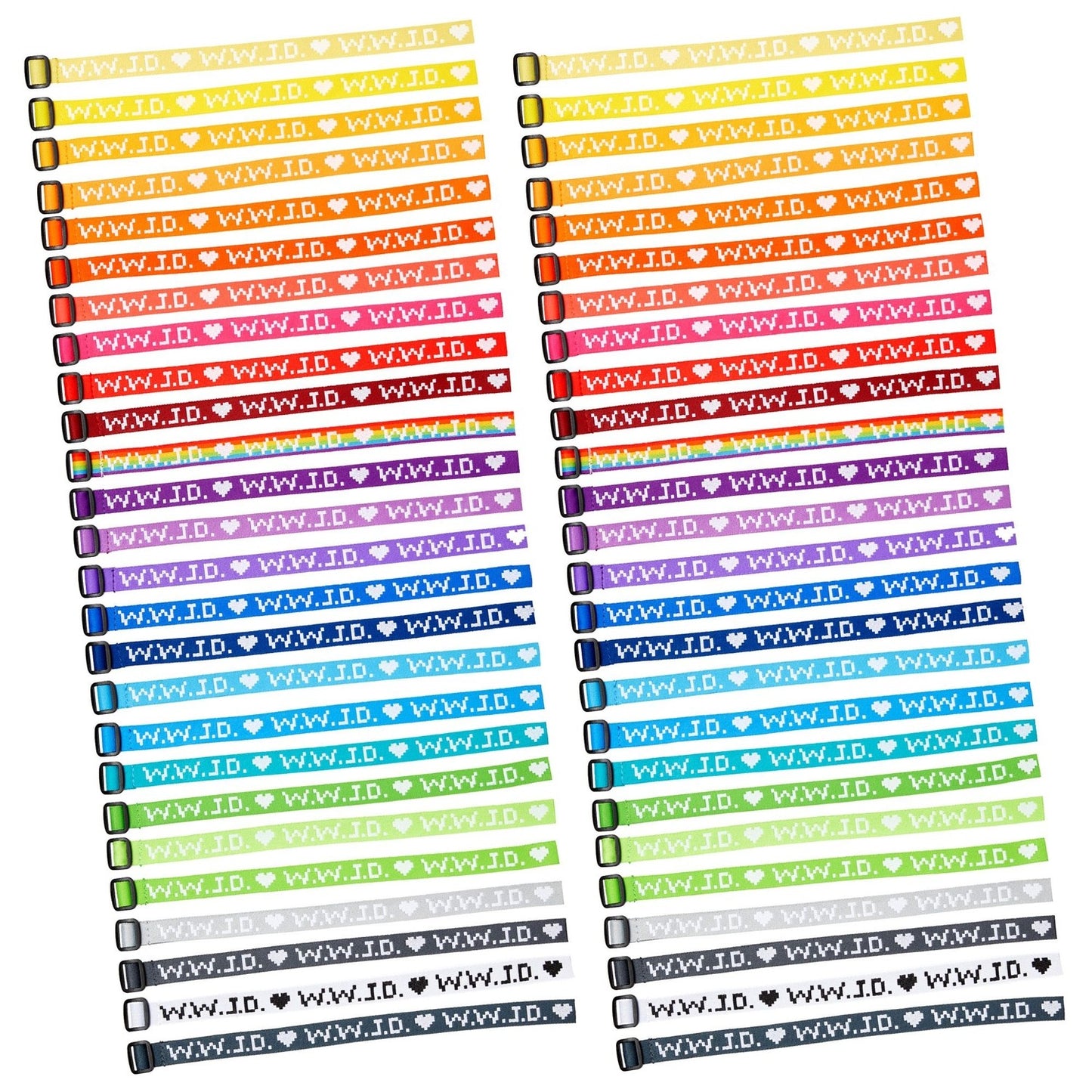 52-Pack WWJD Bracelets for Men and Women, What Would Jesus Do Bracelets