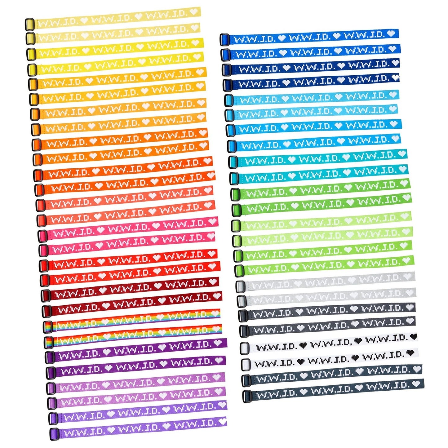 52-Pack WWJD Bracelets for Men and Women, What Would Jesus Do Bracelets