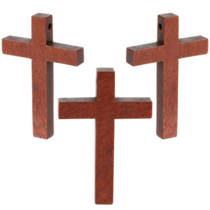 50 Pack Bulk Small Cross Set for Crafts, Wooden Cross Charms for Christian Baptism, Easter, First Communion, Rosary (1 X 2 In)