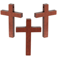 50 Pack Bulk Small Cross Set for Crafts, Wooden Cross Charms for Christian Baptism, Easter, First Communion, Rosary (1 X 2 In)