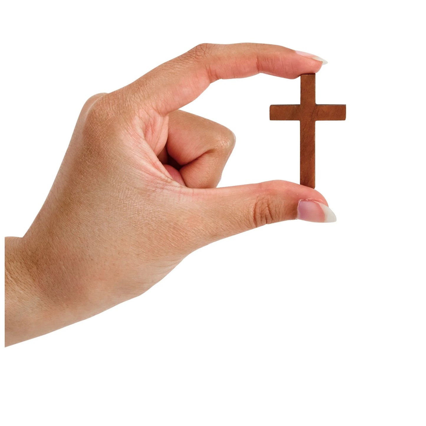 50 Pack Bulk Small Cross Set for Crafts, Wooden Cross Charms for Christian Baptism, Easter, First Communion, Rosary (1 X 2 In)