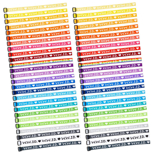 52-Pack WWJD Bracelets for Men and Women, What Would Jesus Do Bracelets